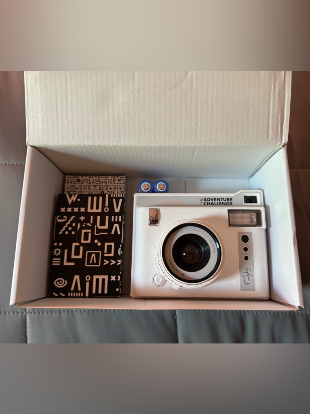 Adventure Challenge White Instant Film Camera-Never Used